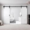 64" x 84" (Double 32" x 84" Doors) H Frame White Barn Door Easy Assembly view 1