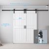 64" x 84" (Double 32" x 84" Doors) H Frame White Barn Door Easy Assembly view 2