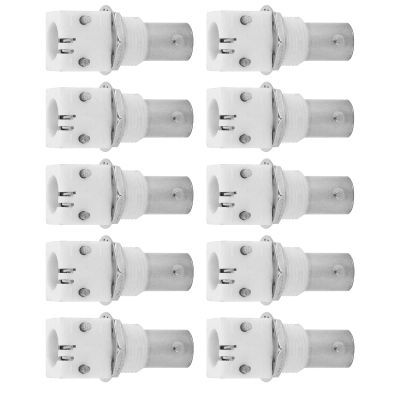 10pcs 90 Degree White PCB BNC Connector Board 2P Adapter for CCTV Systems, Suitable for low frequency with good oxidation and stable conductivity