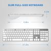 B.FRIENDIT Wired USB Keyboard, Comfortable Quiet Chocolate Keys, Durable Ultra-Slim Computer Keyboard Wired(QWERTY) for PC, Windows 11/10/8/7/XP/Vista KB1430 (Silver, Wired Keyboard for Windows) view 4
