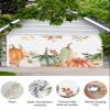 Sage Green Pumpkin Garage Door Banner Cover Decorations,Thanksgiving White Orange Flower Leaf Large Outdoor Hanging Garage Door Covers Christmas Thanksgiving Halloween Holiday Wall Backdrop,6.8x16ft view 2