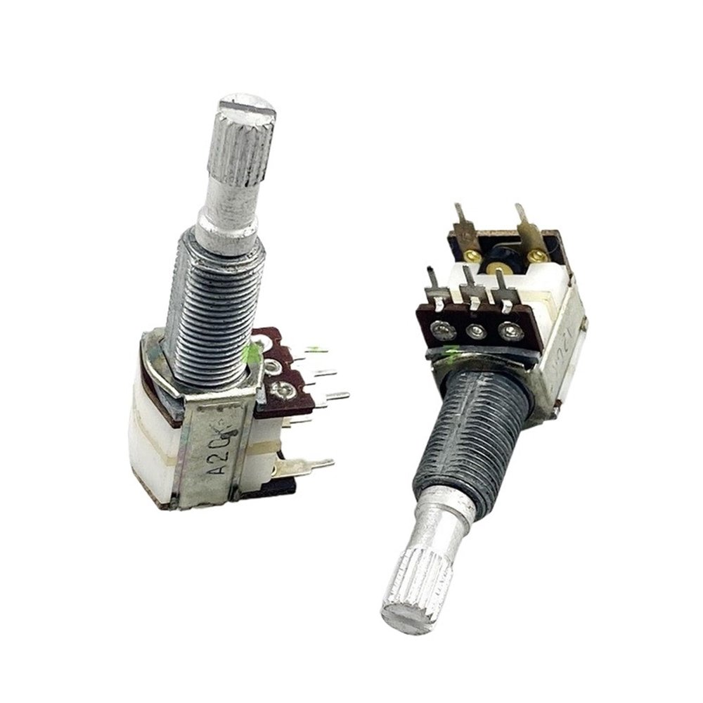 Aihexun 2Pcs/Lot 12 5-pin Single Link A20K Old-Fashioned Car Amplifier, Speaker, Volume Switch, Potentiometer Handle Length 30mm