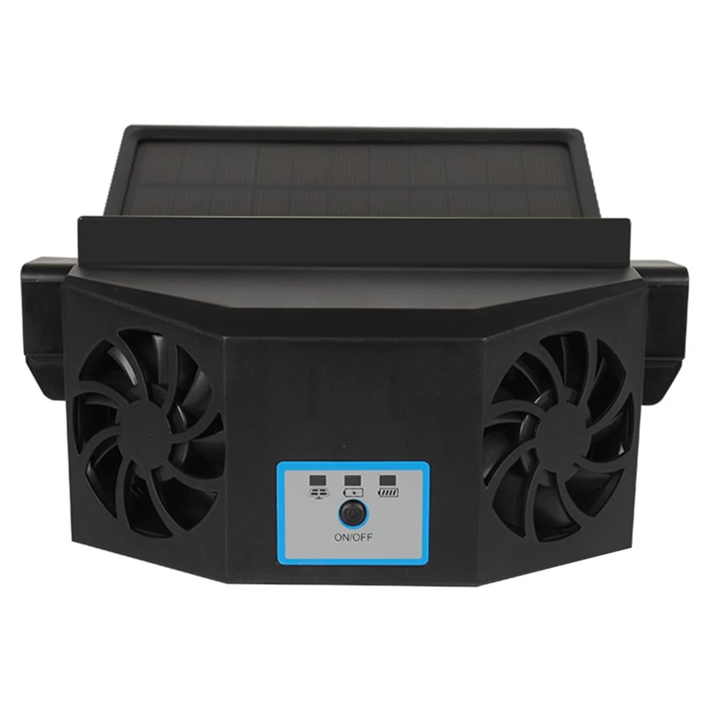 jojobasec Air Circulation Fan 4500RPM Solar Charging Ventilation Fan Auto Interior Cooling Fan for Car Vehicle Truck SUV