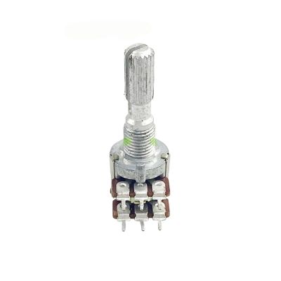 2Pcs/Lot B10K 6-pin Dual Speaker Amplifier Audio Volume Potentiometer 25MM Handle Length