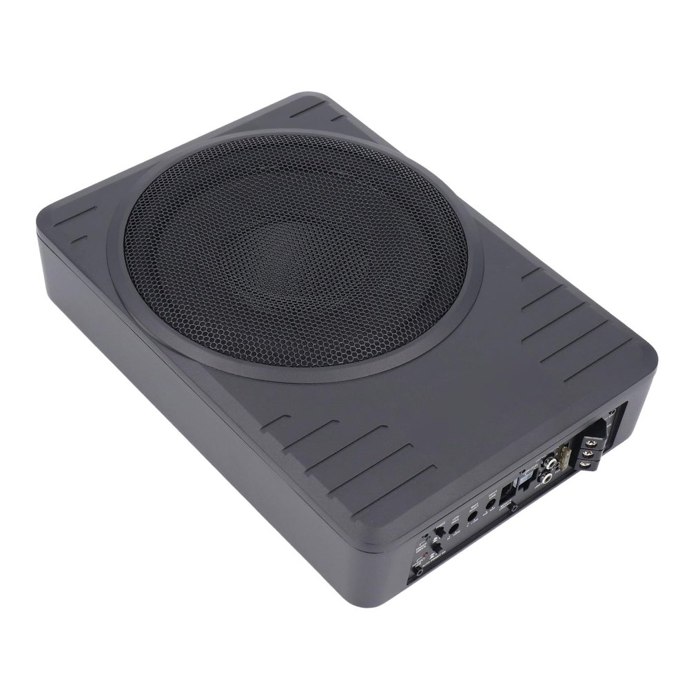 KIMISS 10in Slim Under Seat Powered Subwoofer 600W Premium Bass for Car Truck