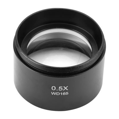 0.5X Stereo Microscope Objective Lens, Enlarged Field of View, Double Magnification for Industry Video Microscope, Metal Material