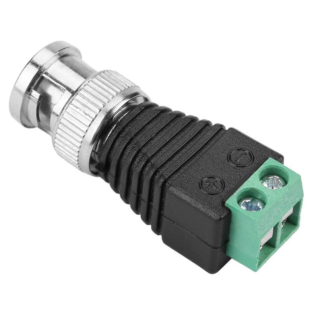 TARSHYRY BNC Male Connector, 10Pcs Green Coaxial Cable Terminal Adapter for CCTV Video Balun Camera, No Soldering Required