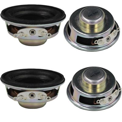 YFUSET 4pcs 40mm 3W 4Ohm Full Range Stereo Speaker Round Audio Speaker Loudspeaker for Mini Audio Systems for Arduino