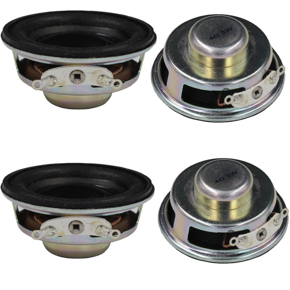 YFUSET 4pcs 40mm 3W 4Ohm Full Range Stereo Speaker Round Audio Speaker Loudspeaker for Mini Audio Systems for Arduino