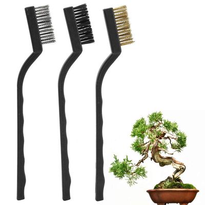 MINI Wire Brush Plastic Handle Tree Trunk Burr Bonsai Garden Tool