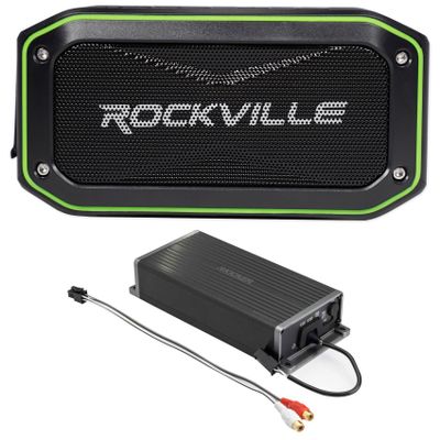 Audiosavings Bundle: Kicker 51KPX5001 Watt Mono Amplifier Motocrycle/UTV Sub Amp Bundle with Rockville Rock Anywhere Waterproof Portable Bluetooth Speaker+TWS Stereo Linking (2 Items)