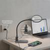 10X 15X Magnifier with Light and Stand, 2-in-1 Large Magnifier Lamp with Clamp, 3 Color Stepless Dimming, 360 Flexible Gooseneck Hands-Free Magnifying Light for Close-Up Work, Crafts, Hobbies view 2
