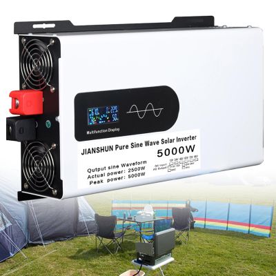 Lakenbroade Power Inverter,DC 12V 24V 48V to 110V/220V AC Ac Pure Sine Wave Inverter 5000W Car Inverter,with Ac Outlets and LCD Display,Power Inverters for Vehicles,12Vto110V