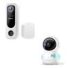ZUMIMALL 360 Indoor Security Camera, 3MP Baby Monitor Camera, 24/7 Recording Wired Security Camera, Doorbell Camera Wireless, Video Doorbell Wireless with Chime view 1