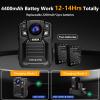 CAMMHD V8-128GB 4K Body Camera with Audio and Video Recording, 2160P Body Cam Two Battery 4400mAh Work 14H, H.265 Video Recorder, IP68 Waterproof, Night Vision Police Body Camera with Charging Dock view 4