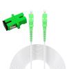 Buacoz SC/APC to SC/APC SingleMode Indoor Armored Fiber Optic Internet Cable, 180ft/55M Simplex - 9/125um Fiber Optic Jumper Optical Patch Cord, LSZH White with 1 Coupler view 1