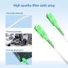 Buacoz SC/APC to SC/APC SingleMode Indoor Armored Fiber Optic Internet Cable, 180ft/55M Simplex - 9/125um Fiber Optic Jumper Optical Patch Cord, LSZH White with 1 Coupler view 3