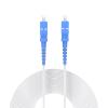 Buacoz SC to SC UPC Fiber Patch Cable, Indoor Single Mode Simplex - 9/125um FTTH Fiber Optic Jumper Optical Patch Cord - 196ft/60Meters, LSZH White Fiber Optic Internet Leather Cable view 1