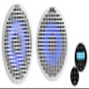 Audiosavings Bundle: (2) Kicker Thin Mount 60w Marine Boat Speakers w/RGB LED KM614FL Bundle with Rockville RGHR2 Marine Gauge Hole Receiver w Bluetooth USB, Radio + Wired Remote (3 Items) view 1