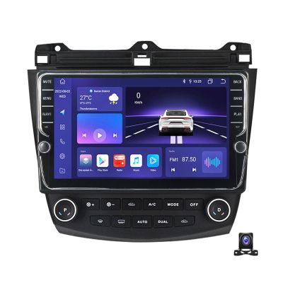 JDMOICEA Double Din Car Stereo Bluetooth MP5 Player with Carplay/Auto, 9 Inch Touchscreen Radio Receiver with AHD Backup Camera, Compatible with Honda Accord 7 2006~2012 Support 4G/SWC/DSP,K700S