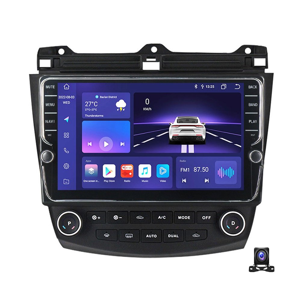 JDMOICEA Double Din Car Stereo Bluetooth MP5 Player with Carplay/Auto, 9 Inch Touchscreen Radio Receiver with AHD Backup Camera, Compatible with Honda Accord 7 2006~2012 Support 4G/SWC/DSP,K700S