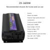 Pure Sine Wave Inverter,12V/24V DC to 120V AC Converter with LCD Display for Home Emergency,Outdoor,etc (ZX-1000W) view 4
