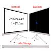 60"/70" Projection Screen 16:9 HD Projector Screens Pull Down with Tripod Stand for Home Cinema, Meeting Presentation, Indoor Outdoor Portable Projector Movie Screen for Garden(4:3 72in) view 2