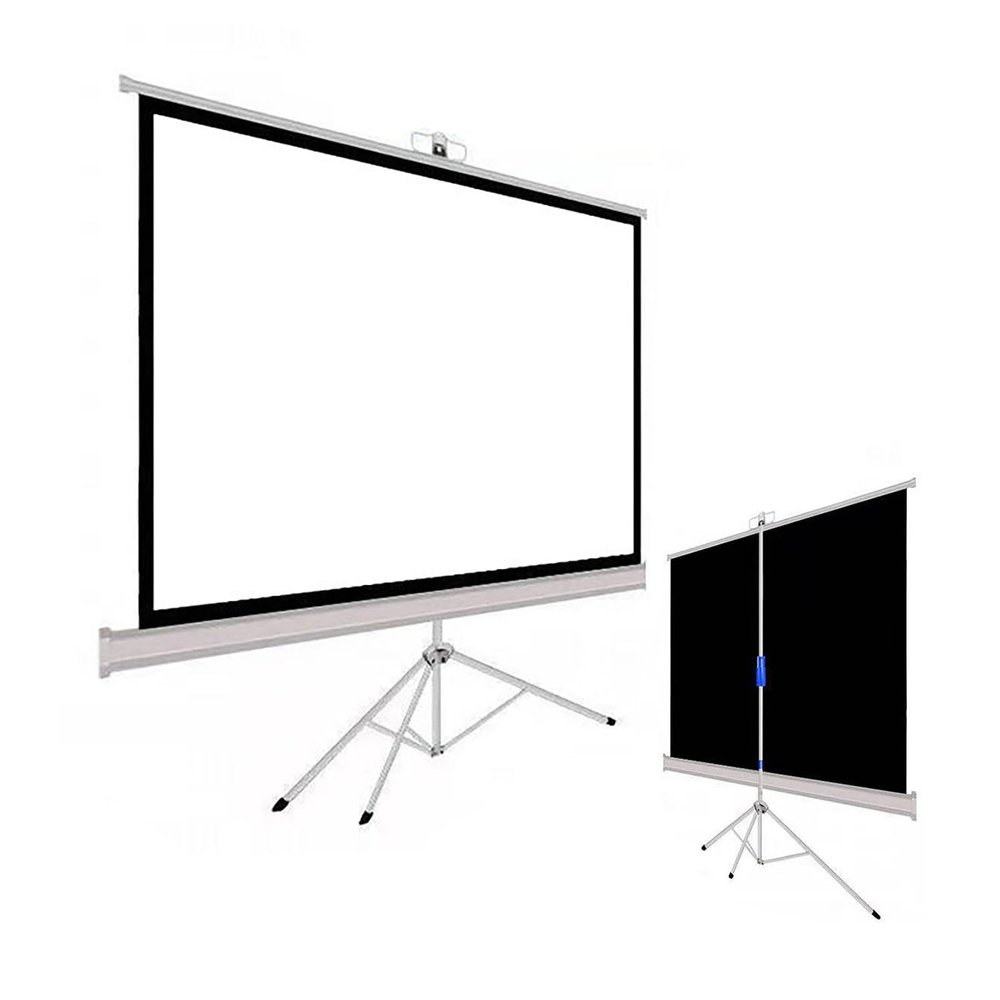 ROFBIHG Projector Screen and Stand 16:9 HD 160 Viewing Angle Wrinklefree Tripod Screen Pull Up Foldable Stand for Home Cinema Theater Presentation Education Outdoor Indoor Public Display(16:9 72in)