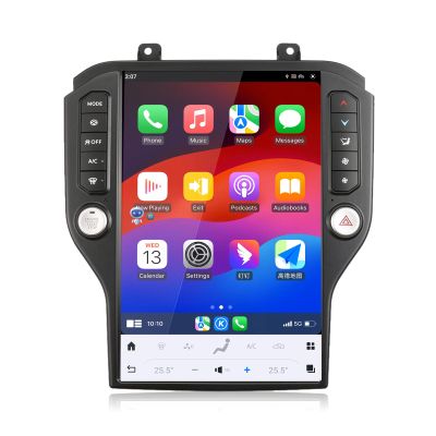 14.4 Inch Qualcomm Android 13 Car Radio for Ford Mustang 2015-2020 Stereo Upgrade Tesla Style Dash IPS Touch Screen Android Auto GPS Navigation Head Unit Audio Multimedia Player (SYNC 3,8+128GB)