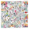 120pcs Elephant and Piggie Stickers Aesthetic Waterproof Stickers Luggage Skateboard Water Bottle Stickers Decal Bicycle Bumper Snowboard Decorate Gift. view 1