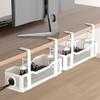 2 Pack Under Desk Cable Management Box White, Cinati 26.8" Wire Organizers No Drill, Cord Organization Tray with Clamp for Office, Home - No Damage to Desk view 1
