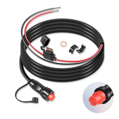 010-11425-01 Threaded Power Cable 6ft./1.8m - fit for Garmin GLS, GPSMAP, GSD, LiveScope - Include Locking Ring, Replace for Garmin 010-11425-01 Threaded Power Cable f/GLS 10