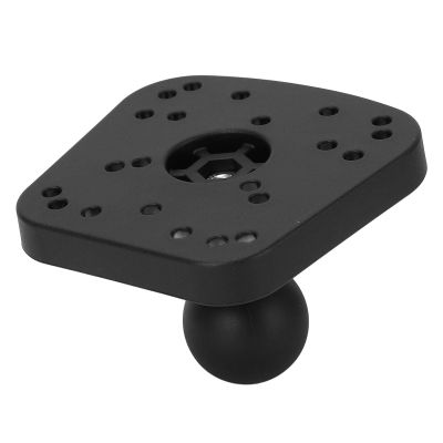 1.5 Inch Rubber Ball Fish Finder Mounting Plate, Universal Marine Electronic Plate for Ball Base Mount with Nylon Plate for Outdoor Fishing Kayak Boat