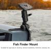 1.5 Inch Rubber Ball Fish Finder Mounting Plate, Universal Marine Electronic Plate for Ball Base Mount with Nylon Plate for Outdoor Fishing Kayak Boat view 2