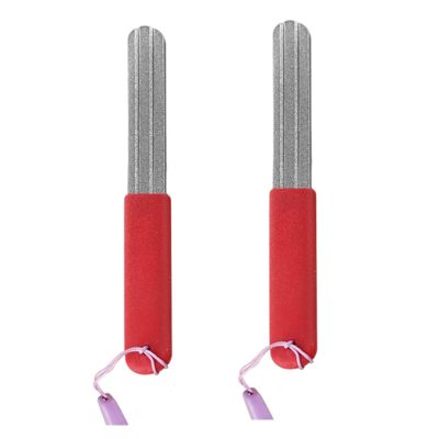 SYJHHWGS 2Pcs Portable Fishing Hook Sharpener Double Sided Diamond Grit Fishing Hook Grinding Stone with Hanging Lanyard