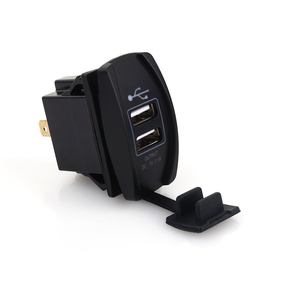 LED Dual USB Car Charger with 3.1A Output for, Phone, Tablet - for Cars, Motorcycles, ATVs - ABS Plastic Material