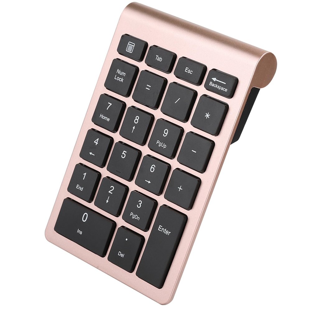 LUCKDANO RF304 22 Keys Numeric Keypad USB Keyboard with Receiver, Ergonomic Design and Low Delay Response Speed, Suitable for Office Use and Home Computing (Iron Grey) (Rose