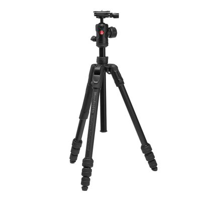 Manfrotto Befree Advanced AS Twist 4-Section Aluminum Travel Tripod Kit with 494 Center Ball Head, Black