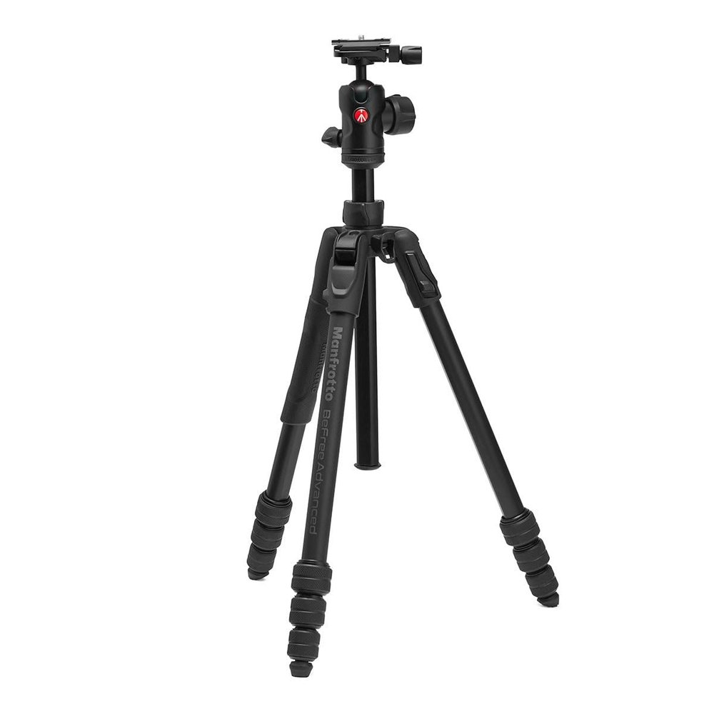 Manfrotto Befree Advanced AS Twist 4-Section Aluminum Travel Tripod Kit with 494 Center Ball Head, Black