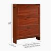 FURUIM2024M Shoes Shelf Chinese Style Slim Shoe Cabinet, Freestanding Shoe Organizer with 3 Flip Drawers, Space Saving, Entryway Shoe Storage Cabinet with Side Hook Stackable Shoe Rack(75x24x120CM) view 3