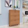 Shoes Shelf Shoe Cabinet with 3 Flip Drawers, Space Saving Slim Shoe Storage Cabinet, Freestanding Shoe Organizer Rack Cabinet for Entryway Hallway Bedroom Stackable Shoe Rack(90x17x133cm) view 2