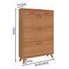 Shoes Shelf Shoe Cabinet with 3 Flip Drawers, Space Saving Slim Shoe Storage Cabinet, Freestanding Shoe Organizer Rack Cabinet for Entryway Hallway Bedroom Stackable Shoe Rack(90x17x133cm) view 3