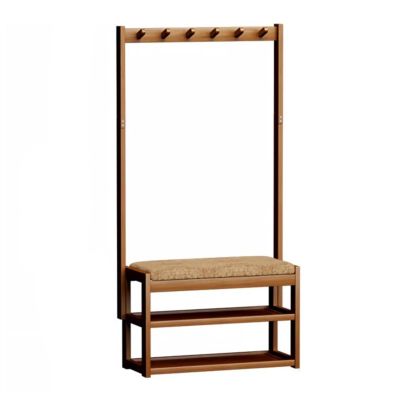 FURUIM2024M Shoes Shelf Coat Rack Shoe Bench, Shoe Storage Bench with Cushion Padded Seat, 3-in-1 Hall Tree, Shoe Organizer Rack for Entryway Stackable Shoe Rack(100cm)