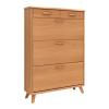 Shoes Shelf Shoe Cabinet with 3 Flip Drawers, Space Saving Slim Shoe Storage Cabinet, Freestanding Shoe Organizer Rack Cabinet for Entryway Hallway Bedroom Stackable Shoe Rack(100x24x133cm) view 1