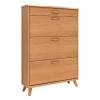Shoes Shelf Shoe Cabinet with 3 Flip Drawers, Space Saving Slim Shoe Storage Cabinet, Freestanding Shoe Organizer Rack Cabinet for Entryway Hallway Bedroom Stackable Shoe Rack(70x17x133cm) view 1