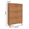 Shoes Shelf Shoe Cabinet with 3 Flip Drawers, Space Saving Slim Shoe Storage Cabinet, Freestanding Shoe Organizer Rack Cabinet for Entryway Hallway Bedroom Stackable Shoe Rack(70x17x133cm) view 3