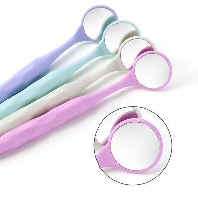 10 Pieces/Box with Random Color Dental Single/Double Sided Mouth Mirror with Handle(Single Side)