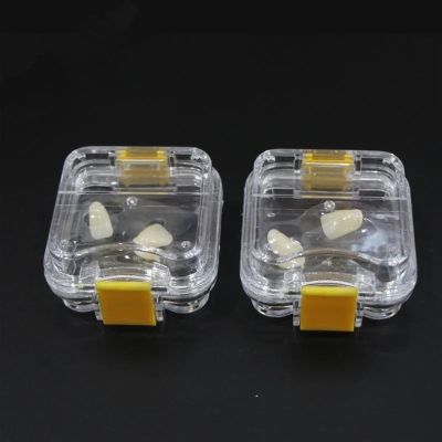 30-piece Dental Box with Membrane for Dental implants Clear Plastic Box lab Tools(Yellow)
