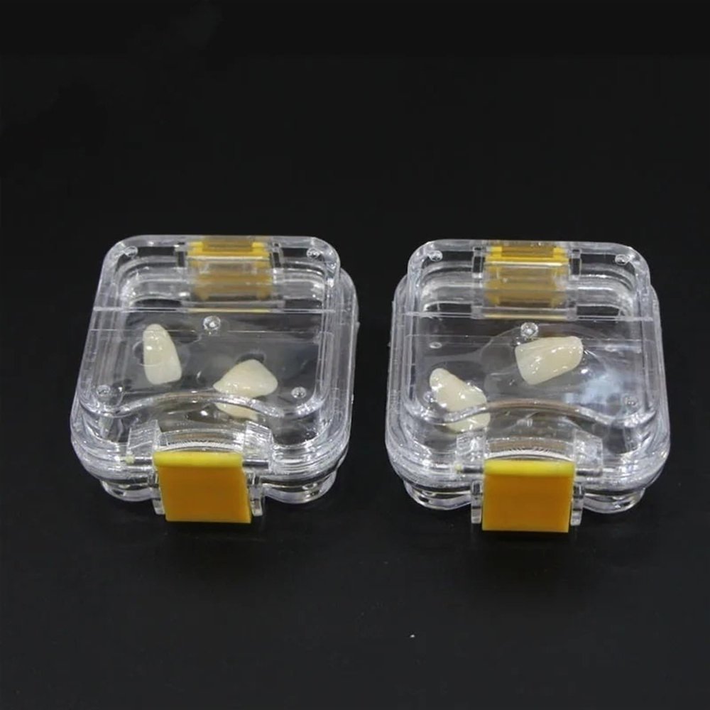 30-piece Dental Box with Membrane for Dental implants Clear Plastic Box lab Tools(Yellow)