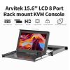 1U Rack Mount KVM Console, Arvitek 15.6" LCD Monitor KVM Switch 8 Port HDMI w/Cables,Keyboard Touchpad,Fits 23.631.5" Rack Depth, Full HD 1920x1080 view 2